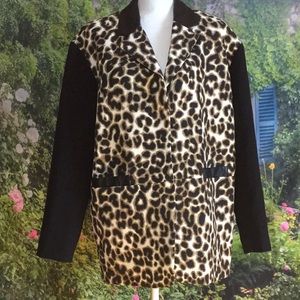 Adrienne Vittadini Animal print jacket w/ pockets